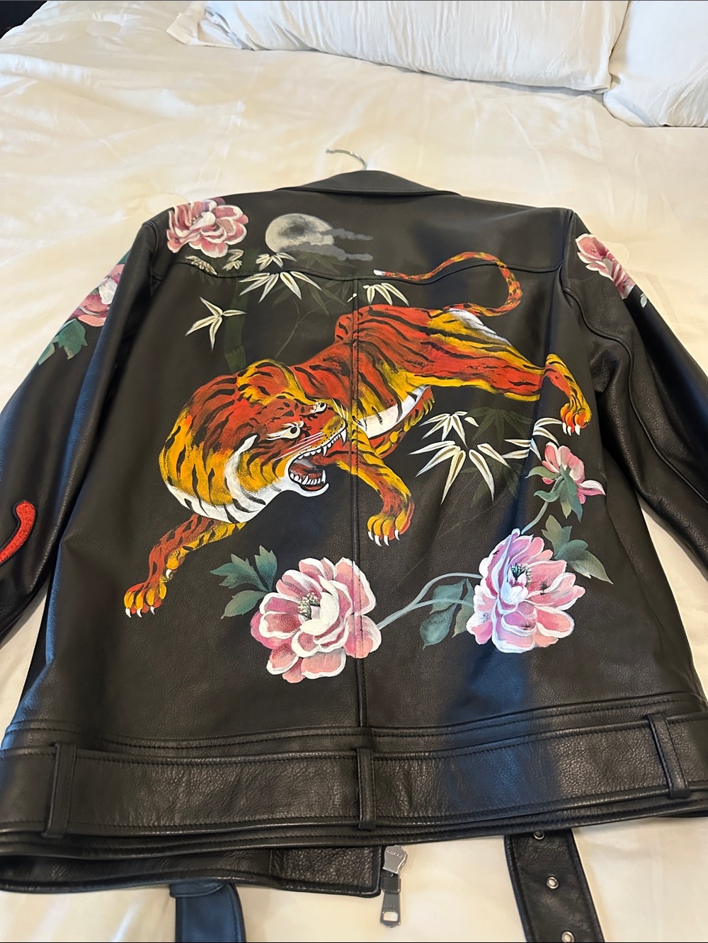 GUCCI MENS SIZE US size LARGE black motorcycle leather jacket - Picture 3 of 17